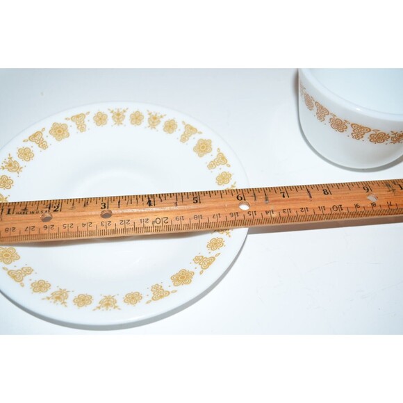 Vtg 70's Corelle Corning Livingware Butterfly Gold Coffee Tea Cups Mug & saucers - Picture 4 of 9